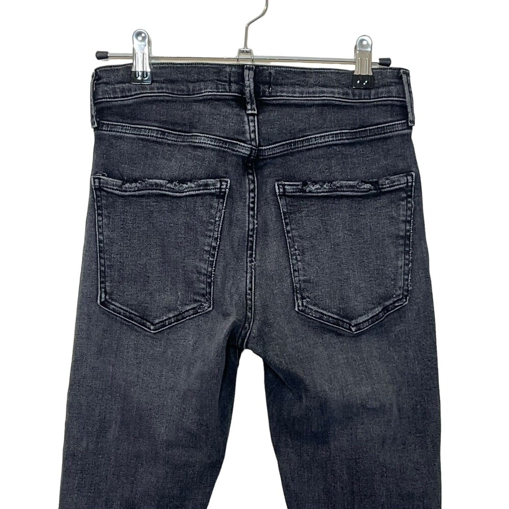 Agolde Sophie High Rise Skinny Distressed Jeans Women's 25 Dark Grey Silence - Picture 6 of 12